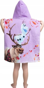PONCHO RĘCZNIK ELZA OLAF KRAINA LODU 50x115 NA PLAŻĘ DLA DZIECKA FROZEN
