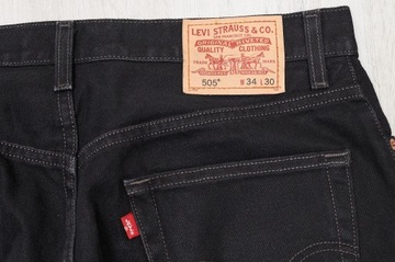 LEVIS 505 jeans spodnie męskie REGULAR PREMIUM czarne 34/32 pas 88