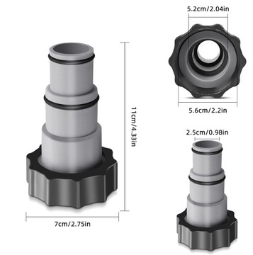 2 СОЕДИНИТЕЛЬНЫХ АДАПТЕРА ДЛЯ ШЛАНГА НАСОСА БАССЕЙНА 38 ММ / 32 ММ INTEX