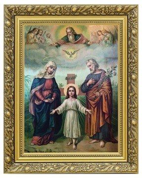 TRÓJCA ŚWIĘTA OBRAZ NA PŁÓTNIE W OZDOBNEJ RAMIE 40x50