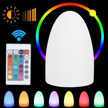 Ładowanie USB LED Lampka nocna z jajkiem Pilot 16 kolorów RGB Ochrona AO