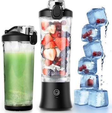 PRZENOŚNY BLENDER 600 ML, 4000mAh Baterie, ŁADOWANY PRZEZ USB(BLACK)