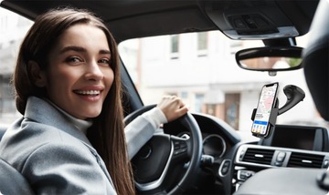 UCHWYT NA TELEFON SAMOCHODOWY NA SZYBĘ DESKĘ SAMSUNG IPHONE HUAWEI XIAOMI