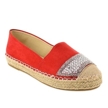 Czerwone Skóra ekologiczna Buty Espadryle r.37