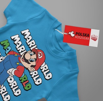 НАБОР 3В1 ДЕТСКАЯ ФУТБОЛКА ТАТУ НАКЛЕЙКИ SUPER MARIO BROS 152 КАЧЕСТВО