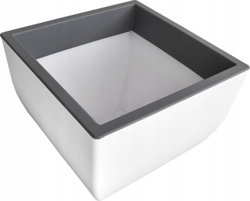 Doniczka- donica MUNA kwadratowa 35cm -Biały+Beton