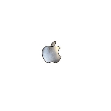 Naklejka Emblemat Logo APPLE srebrna 25x22mm