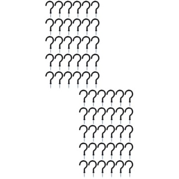 Винты с крючком-чашкой Черные вкручивающиеся крючки 60 шт.