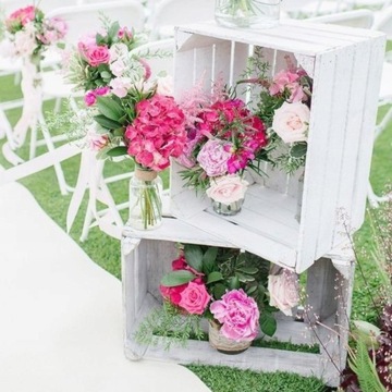 Белый деревянный ящик, коробки с джутовой веревкой, набор из 2 штук.