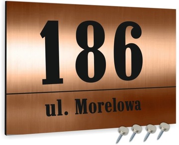 Tabliczka ADRESOWA ALUMINIOWA MIEDŹ NUMER DOMU 3D