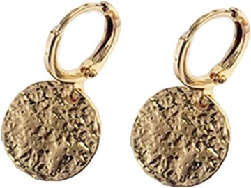 Kolczyki Vintage Women Crescent Moon Key Round Dangle Drop Huggie