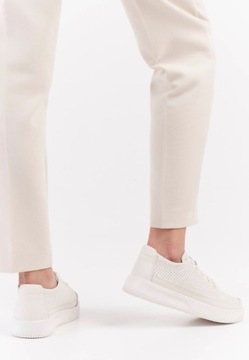 ЖЕНСКАЯ ОБУВЬ SERGIO LEONE SP020 БЕЛАЯ СПОРТИВНАЯ НАТУРАЛЬНАЯ КОЖА R 36