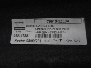 NISSAN PULSAR 2014 POLIČKA KUFRU ZADNÍ ORIGINÁLNÍ