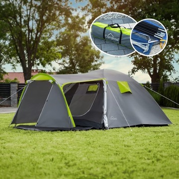 ТУРИСТИЧЕСКАЯ ПАЛАТКА ДЛЯ СЕМЕЙНОГО КЕМПИНГА НА 4 ЧЕЛОВЕКА С ВЕНТИЛЯЦИЕЙ IGLO