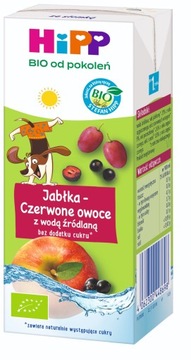 HiPP Jabłka-Czerwone owoce z wodą źródlaną, 200ml