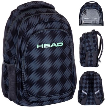 HEAD PLECAK SZKOLNY MŁODZIEŻOWY CZARNY SZARY 3D