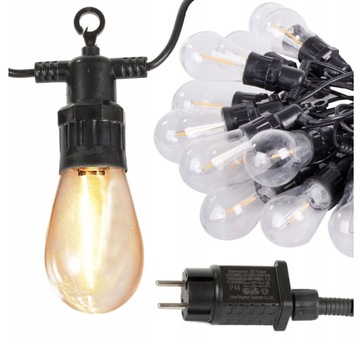 GIRLANDA OGRODOWA ŁAŃCUCH ŚWIETLNY LAMPKI 15 LED
