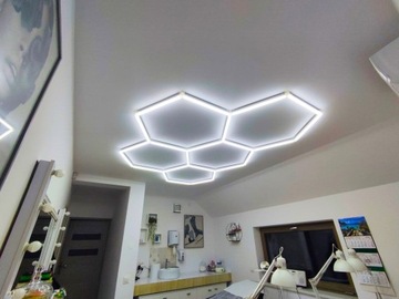 Lampa LED HEXAGON P2 5HEX 210x296 Plaster Miodu Warsztat Garaż Salon ALU