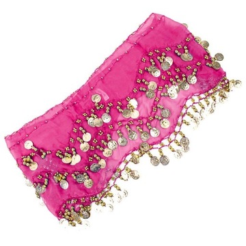 Шокирующий розовый, 3 ряда, 128 золотых монет, танец живота