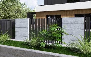 Блок заборный архитектурный бетонный для заборов 50х30х20