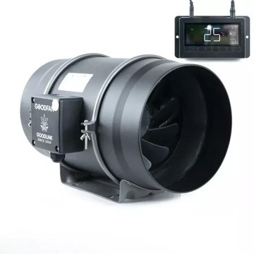 WENTYLATOR kanałowy wyciągowy + sterownik 850m3/h Ø 200 GROWBOX wydajny