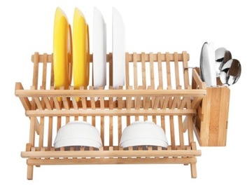 Сушилка для посуды складная, бамбук, 42х35х38 см.