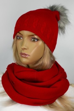 KOMPLET CZAPKA + KOMIN pompon # # 17