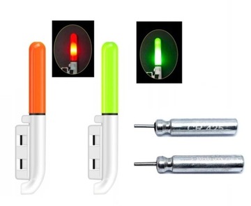 2szt ŚWIECĄCY SYGNALIZATOR na szczytówkę FEEDER + baterie, ŚWIETLIK LED