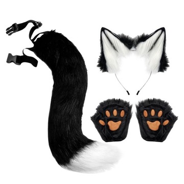 Игровой костюм кошки с плюшевыми ушками и хвостом