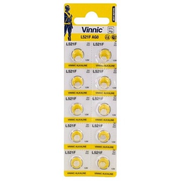 10 x bateria alkaliczna mini Vinnic G0/AG0/L521
