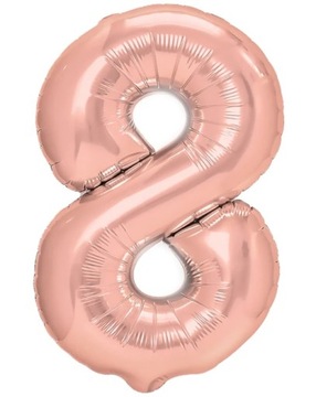 Balon Cyfra Cyferka 8 100 cm Różowe Złoto