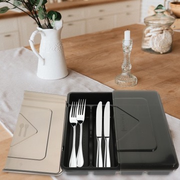 КОНТЕЙНЕР ДЛЯ СТОЛОВЫХ ПРИБОРОВ С КРЫШКОЙ