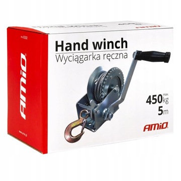 Wyciągarka wciągarka ręczna korbowa linowa 450kg amio-03282
