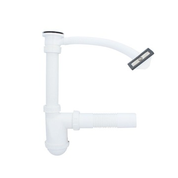 ОДИНОЧНАЯ ЧАША Сифон для мойки 50 мм Кухонный ГИБКИЙ сливной фильтр для перелива