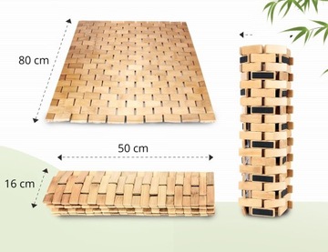БАМБУКОВЫЙ КОВРИК ДЛЯ ВАННОЙ ДЕРЕВЯННЫЙ НЕСКОЛЬЗЯЩИЙ НАТУРАЛЬНЫЙ КОВЕР 50x80 см