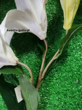 БЕЛАЯ ЛИЛИЯ резиновая силиконовая ТРАНДЖ белые лилии на ветке 80 см