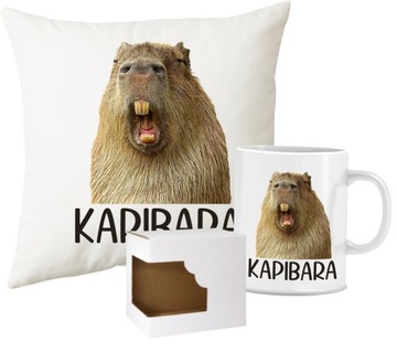 Kubek + Poduszka KAPIBARA zwierzę na prezent