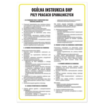 INSTRUKCJA BHP INSTRUKCJA PRZY PRACACH SPAWALNICZYCH INSTRUKCJA OBSŁUGI