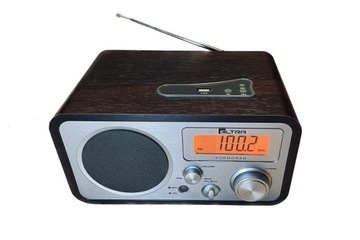 POLSKIE RADIO ODBIORNIK KUCHENNE DREWNIANE ODTWARZACZ MP3 USB LCD RETRO