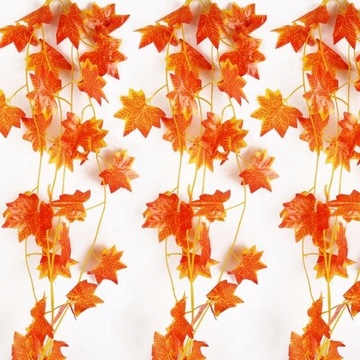 240cm Artificial Vine Autumn Red Maple Leaf Fake