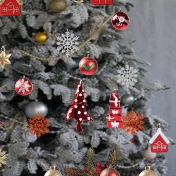 70x Набор елочных игрушек в форме шаров. Небьющиеся украшения.