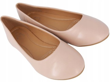 BALERINY DAMSKIE SKÓRZANE CAMEL DUŻE ROZMIARY BALERINKI BUTY WYGODNE 42