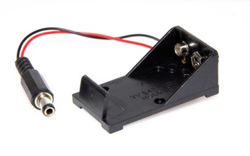 Koszyk na baterie 6F22 9V- złacze DC 5.5mm/2.1mm