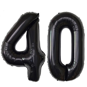 Ogromne Balony Czarne Cyfra 40 Urodzinowe100CM XXL