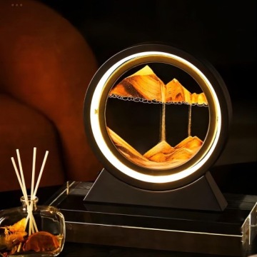 Динамическая картина песком, движущаяся светодиодная настольная лампа, 3D-украшение, искусство песка