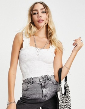 TOPSHOP TOP DAMSKI MARSZCZENIA BIAŁY 36-38 1VAL