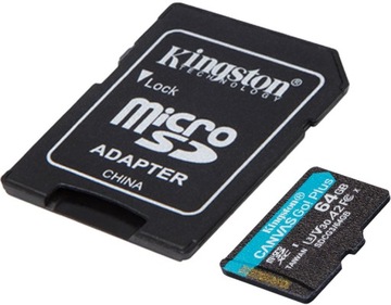 Kingston microSDXC Canvas Go! Плюс карта 128 ГБ 170R A2 U3 V30 + адаптер