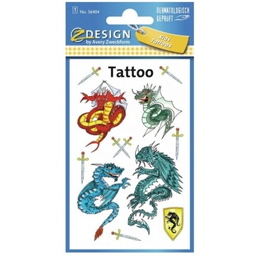 Naklejki tatuaże dla dzieci SMOKI 56404 Z-DESIGN K