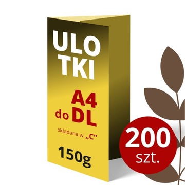 Ulotka ulotki składane A4 do DL w C 150g 200 szt.