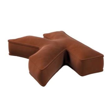 Подушка Желтая Типи буква К, коричневая